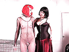 Bodystocking And Red Hair Make Chick Look Hot In The Cage