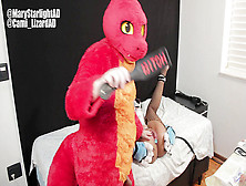 Wooly Doll Spanked,  Abused And Fucked By Red Lizard.  Fursuit Murrsuit Yiff