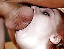 No Gag Reflex! Talented Pale Redhead Throat Fucked With Every Inch