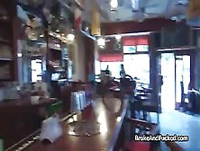 Amazing Barmaid Blows For Money On Camera