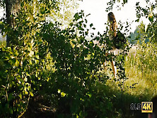 Old4K.  Girl Tempts Old Man And Gets It On With Him In The Greenery