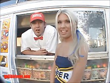 Icecream Truck Cheerleader And School Girl Share Cock And Cream And Pussy