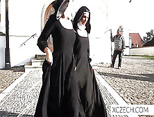 Magnificent Nuns Enjoy Each Other Beautiful Bodies In The Church
