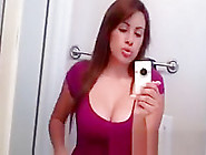 Seductive Busty Girlfriend Sexy Mirror Selfie