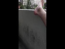 Flashing Masturbating At Balcony Near Many Building Two