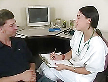 Female Doctor Extracts A Semen Sample To A Patient
