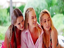 Emma White,  Kelly Collins,  Nancy A And Sonya Blaze - Lesbian - Blonde - Brunette - Ass Licking - Foursome - Lingerie - Masturbat