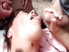 Slutty Babe Gets Gallons Of Cum To Her Face