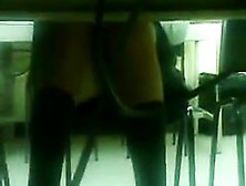 Upskirt Of A Schoolgirl Under A Table