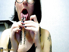 Sloppy Swallowing With Clamps On Tongue