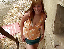 Ginger Teen Fucked Hard Outdoors At A Farm