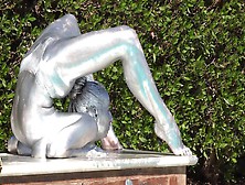 Horny Man Paints Me Into Silver Statue - Watch4Fetish
