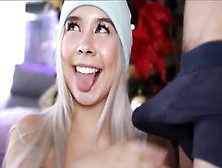 Cute Blonde Girl Sucks Dick - Cock Teasing Closeup