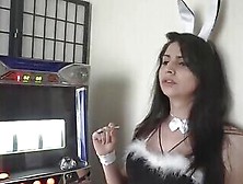 Meeting A Cute Bunny Dickgirl At Casino