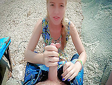 Perfect Blowjob At The Sunny Public Beach By Blonde Russian Teen Dirty Talk