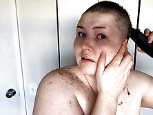 Youthfull Girl With Immense Tits Shaves Head Bald