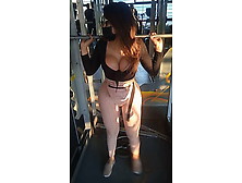 Shemale Works Out In Gym And Pays For The Services With Sex