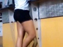 Ass In Tight Gym Shorts
