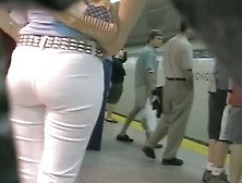 Perky Asses Of Girls In White Jeans Candid Camera Clip