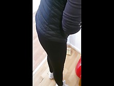Step Mom Makes Step Son Jizz In Her Panties And Leggings And Pull Them Up Before Cleaning The House