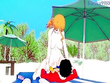 Nami(Huge Hair) And Monkey D.  Luffy Have Deep Sex On The Beach.  - 1 Piece Animated
