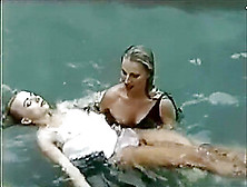 Karen White And Lana Cox Get Wet,  Cothed,  Then Naked.