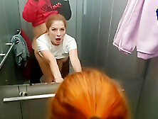 Babbylittle - Sex In The Elevator With A Neighbor.  Deep Blowjob