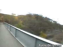 Amateur Girl Flashing Big Titties On A Public Bridge