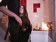 Servant Tramp Gets Real Hardcore For Cheating During Blackout-Creampie