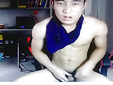 Korean Boy Showing His Big Cock On The Cam