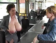 Chick Milks Her Huge Tits On A Public Bus