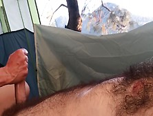 Cougar Wife Strokes My Hard Cock Until I Orgasm Glamping In Tent Outdoors