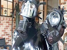 Rubber Alien Trying Out Bdsm Gas Masks