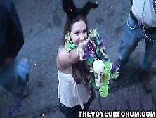 Group Of Babes Flash Their Tits For Beads At Mardi Gras