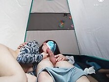He Provokes Me To Fuck In The Tent While People Pass By And We Cum At The Same Time/ Foxblair