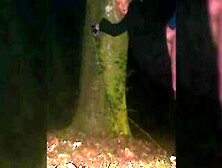 Hotwife Cuffed To Tree While Out Dogging