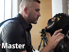 Leather Dominant Spits On Rubber Gimps Face Preview