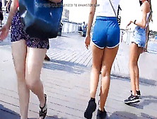 Attractive Team Wearing Sexy Blue Shorts!!! Sexy Behind!