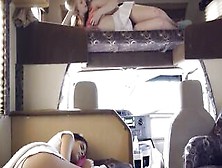 19 Year Old Katya Rodriguez And Skinny Lily Rader Rides Penis Into A Travel Camper