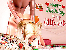Sex Birthday Greetings.  Sweet Teen Gets Fucked By Her Brother In The Living Room.