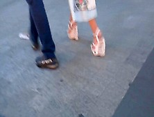 Voyeur Camera Captures Glamorous Lady With Funky Shoes In Public