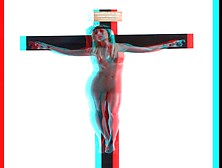 Female Jesus Crucified Naked 3D