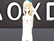 Hentai Mirai Akari Virtual Youtuber Mmd Undress Music Video Dance 3D Blonde Girl Dark Green Eyes Color Edit Smixix