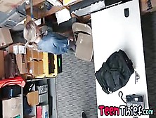 Blonde Teen Thief Riding Long Boner In Office