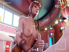 [Overwatch] Delicious Brigitte Gives Hand-Job & Bj Quickie Before The Shop Opens In The Morning!