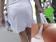 Sexy White Strap Betwixt Up Petticoat Legs