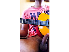 18 Year Old Boy Masturbating With Guitar And Ejaculates On It