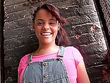 Cute Teen Hooker Backstage In Her Jeans Jumper And Blouse