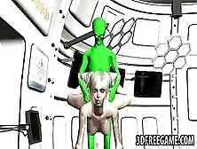 Busty 3D Blonde Babe Gets Fucked Hard By An Alien