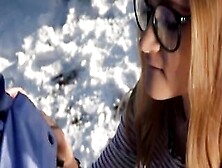 She Sucked His Penis Hard In The Snow To Get Buttfucked After